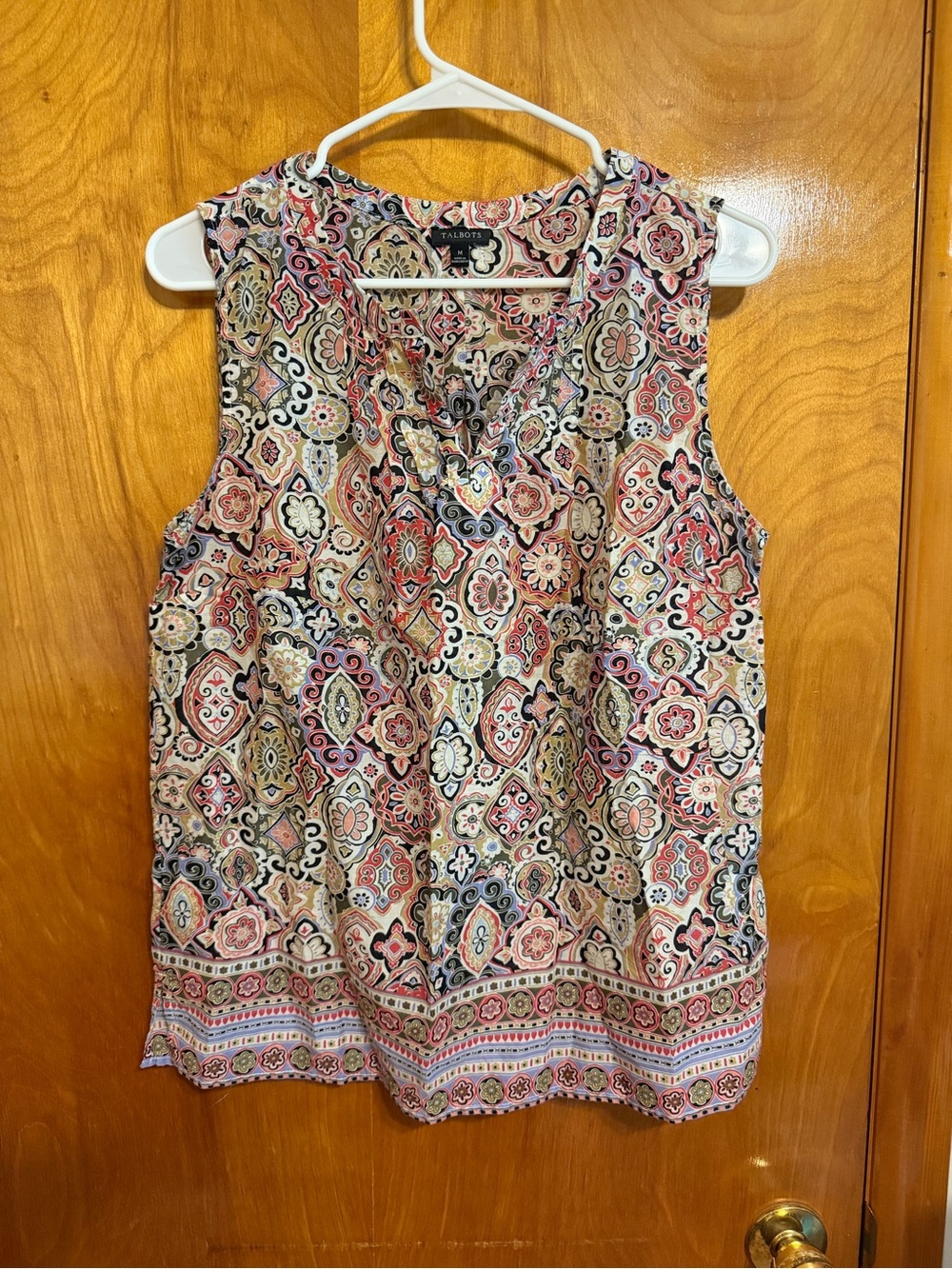 Talbots Pink Multi Paisley-Print Sleeveless Camisole